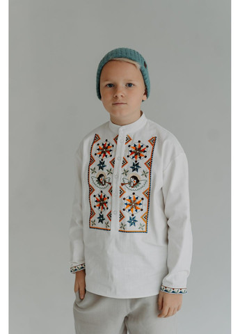 Біла різдвяна вишиванка для хлопчика янгол Kashtanchik бавовна (366213552)