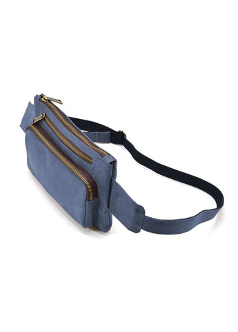 Поясна шкіряна сумка бананка RK-8137-4lx бренд синя TARWA (298684579)