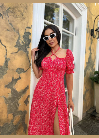 Красное праздничный, деловое, повседневный, кэжуал, вечернее платье женское No Brand однотонное