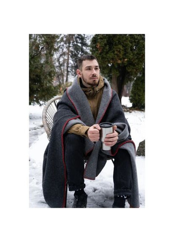 Плед-ковдра вовняна 6133 130х170 см темно-сірий Love You (364109420)