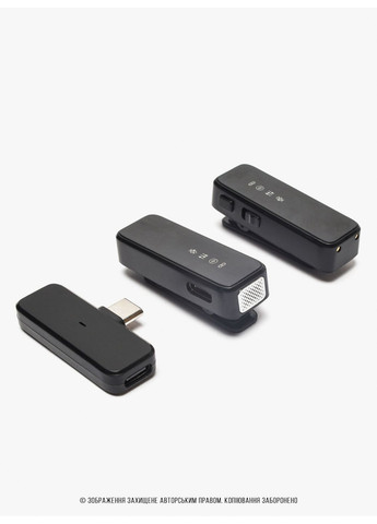 Бездротовий петличний мікрофон з кейсом для телефону айфона з вітрозахисними насадками 2 шт набір Чорний 73718 OnePro (361286261)