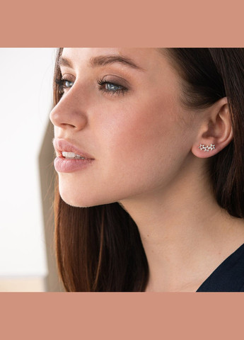 Срібні сережки - пусети Зірочки 123021 Oniks (264295654)