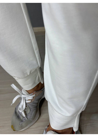 Брюки жіночі 5539 спортивні джогери на манжеті з кишенями білі LSK (337665689)