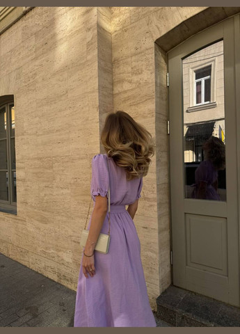 Лавандовое повседневный женское платье меди из муслина Avanti однотонное
