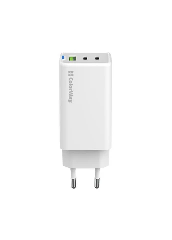Сетевое зарядное устройство для ColorWay CWCHS058PDWT GaN Mini 65W PD Port PPS USB (USB-2C1A) White None (403331244)