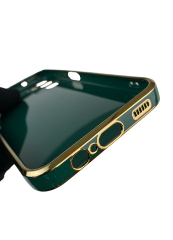 Чохол для Galaxy A14 5G (SM-A146) глянцевий з кільцем MagSafe із золотою окантовкою на самсунг а14 5г темно-зелений gs1 Samsung (366387189)