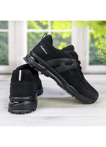 Черные демисезонные кроссовки мужские текстильные черные батальные KMB