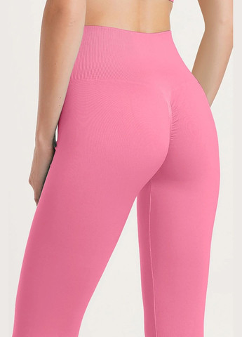 Розовые демисезонные леггинсы с эффектом пуш-ап и широким поясом Giulia