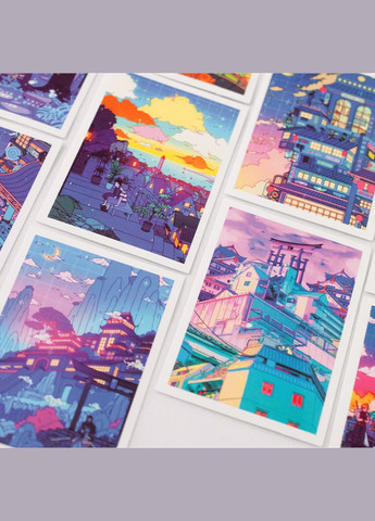 Набор атмосферных стикеров 30 рандом ярких наклеек японский стиль Аниме Эстетика на ноут телефон влагостойкие природа ретро No Brand (323224285)