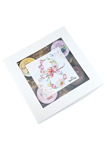 Коробка 18-18 см 4 по 130 г с крем медом 8 марта Царство Меду (360543403)