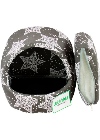 Будиночок для собак і кішок №0 Белла 30x27x27 см Сірий (4820224210742) Lucky Pet (313239835)