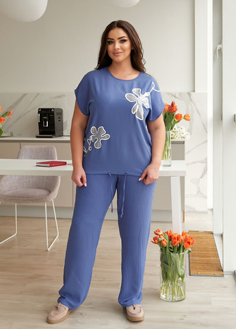 Костюм женский летний со стразами No Brand (325542334)