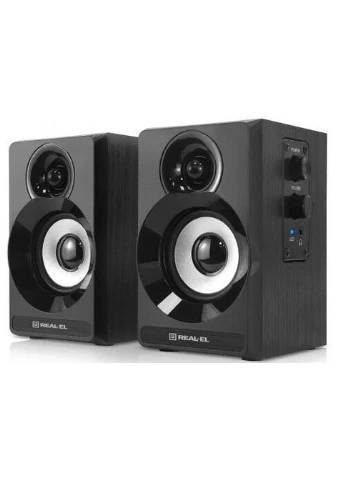 Колонки 2.0 S-217 Black, 2 x 6 Вт, МДФ, живлення від мережі 220V, керування спереду S-217 Real-El (395350323)