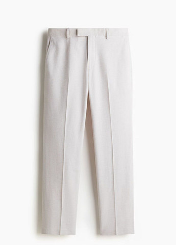 Светло-бежевые классические летние брюки H&M
