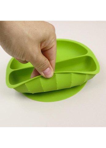 Набір силіконового дитячого посуду для прикорму на присосках із харчового силікону Кактус з навчальними ложками Cheeks (370269946)