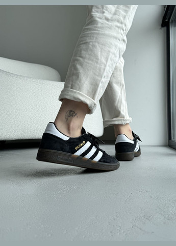 Черные демисезонные кроссовки мужские и женские adidas spezial handball black | адидас специал черные No Brand