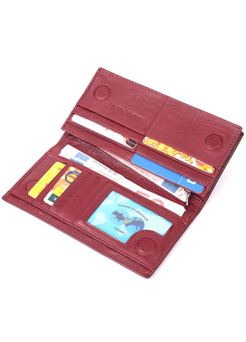 Жіночий гаманець на магнітах із натуральної шкіри з монетницею 22541 Бордовий st leather (306881653)