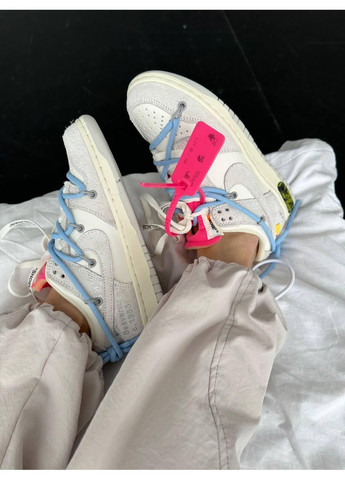 КРОССОВКИ ЖЕНСКИЕ NIKE SB DUNK X OFF WHITE | LOT 38:50 НАЙК СБ ДАНК No Brand бежевые демисезоны (368883883)