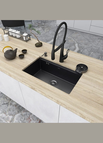 Черная мойка врезная с PVD многофункциональная покрытием NB7042 Nett NB-7042 (316391466)