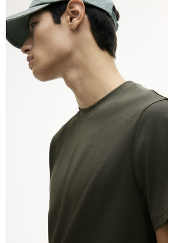 Темно-зелена футболка H&M regular fit