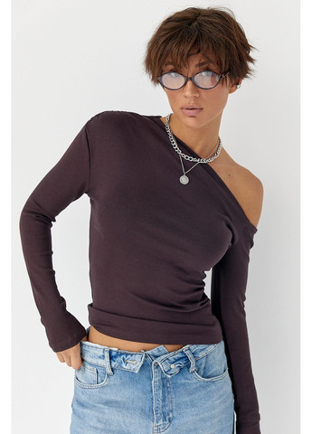 Обтягуючий лонгслів з відкритим плечем Lurex (362622492)