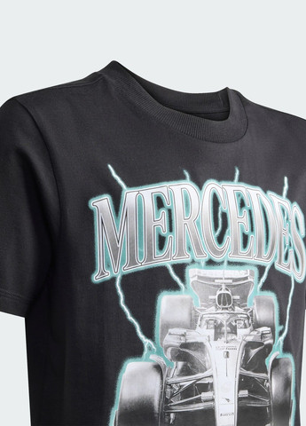 Черная демисезонная футболка mercedes - amg petronas formula one team graphic adidas