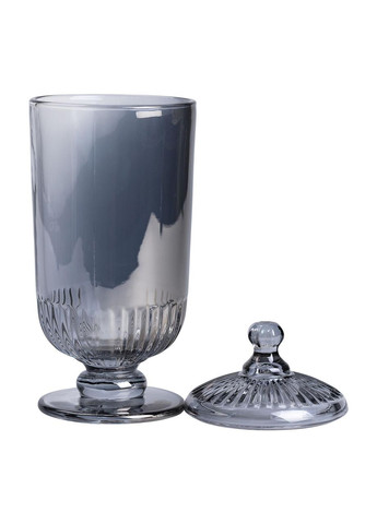 Цукерниця з кришкою скляна 10 см сірий контейнер для солодощів для дому та свята ProDobro (364190344)