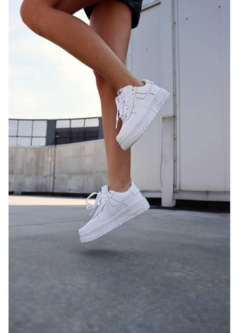 КРОСІВКИ ЖІНОЧІ NIKE AIR FORCE 1 PIXEL WHITE 2 НАЙК АІР ФОРС 1 ПРЕМІУМ No Brand білі демісезони (368888184)
