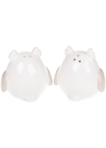 Набір сільничка та перечниця Совушка з серцем керамічні для кухні милі спецівники для сервірування столу Bona (368978733)