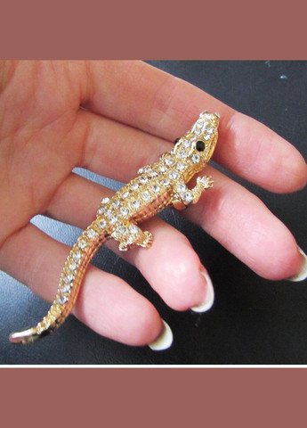 Красивая брошь крокодил золотистая Fashion Jewelry (336949921)
