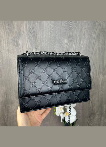 Модна міні сумочка клатч для дівчат на плече із магнітним клапаном чорна (sku_1627) No Brand (330576573)