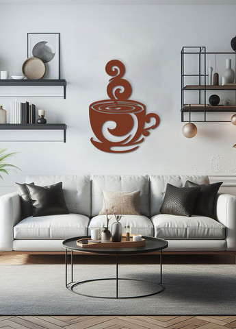 Настенный Декор в комнату, интерьерная картина из дерева "Кофе на двоих", стиль минимализм 25х20 см Woodyard (291843291)