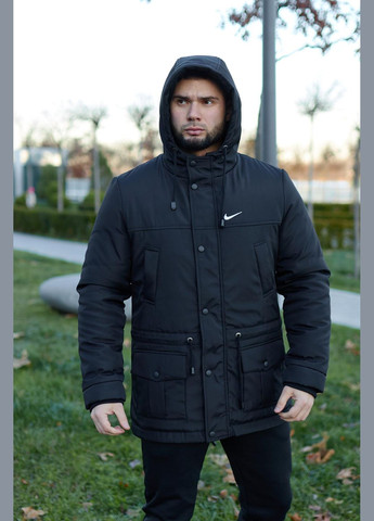 Парка зимняя мужская черная No Brand (359378656)