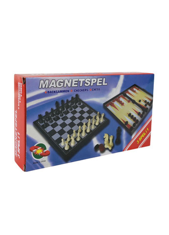 Магнітні шахи, шашки та нарди 3 в 1 – компактна ігрова дошка - No Brand 1818 (371924809)