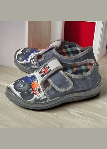 Серые ортопедические тапочки на липучке для мальчика сменная обувь в садик сменка валди Waldi