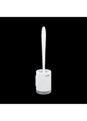 Ершик для унитаза MVM BP-12 настенный клеящийся пластиковый Бело-серый (BP-12 WHITE/GRAY) МВМ (365280856)