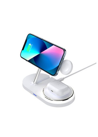 Зарядний пристрій (ARM78102) ArmorStandart Wireless Charging H101 3 in 1 Magnetic White (370020562)