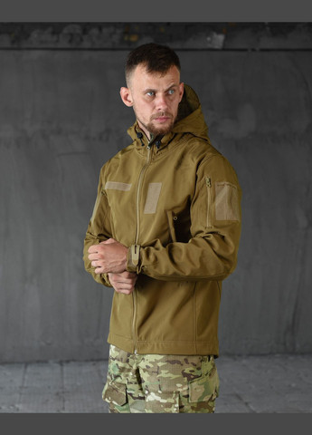 Тактична демісезонна куртка SoftShell койот No Brand (301914179)