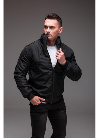 Чорна демісезонна куртка бомбер утеплена No Brand