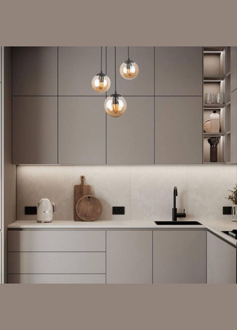 Люстра на три кофейных шара (56-PR150F-3 BK+BR) No Brand (370072038)