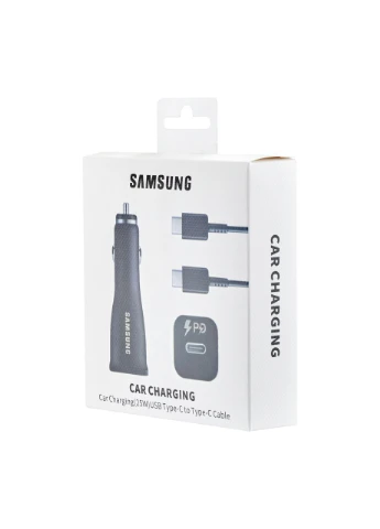 АЗП Samsung Single Port Car Charger Type-C Port 25W With Cabble Type-C to Type-C High c0py Чорний PRC (368591481)