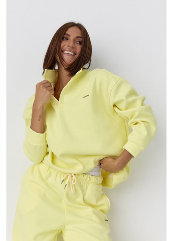 Теплий костюм зі світшотом-поло та прямими штанами Lurex Спортивный костюм (370381203)