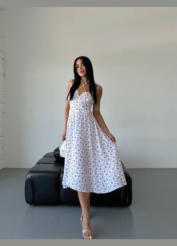 Білий святковий сукня No Brand з квітковим принтом