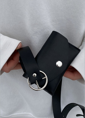 Жіночий класичний пояс-гаманець чорний No Brand (285758943)
