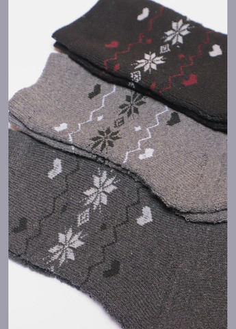 Комбіновані набір шкарпеток жіночих махрових 3 штуки Let's Shop малюнки (304501476)