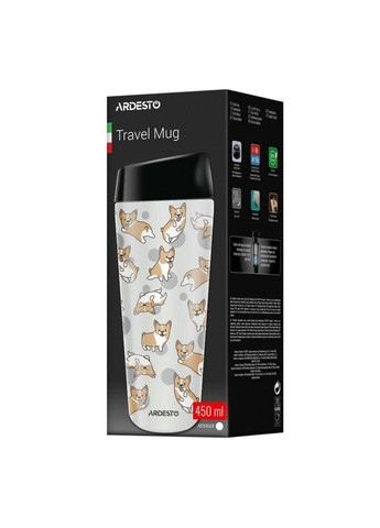 Термочашка Сoffee Time Сorgi AR2645СR 450 мл белая Ardesto (336148161)