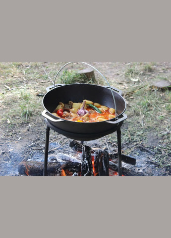 Казан чавунний азійський з чавунною кришкою-сковорідкою гриль 12 л (KA12-3) Brizoll (334005927)