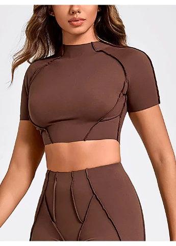 Спортивний кроп топ для фітнесу жіночий із зовнішніми швами, Sculpt Top FITCRUSH (402036348)