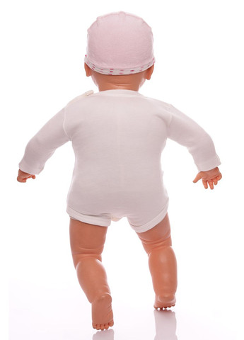 Рожевий зимній чоловічок з шапочкою для дівчинки велюр з метеликом рожевий 56 см (29914) BABYKROHA