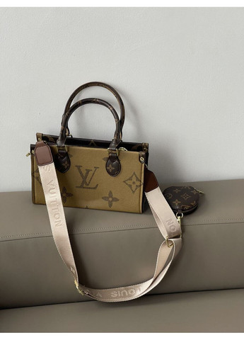 Сумка Louis Vuitton Reverse OnTheGo жіноча LV коричнева міні шопер крос боді No Brand (364488337)